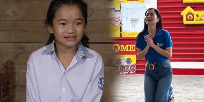 Lâm Vỹ Dạ quỳ gối xin suất sửa nhà cho bé gái lớp 7 mồ côi cha trong “Mái ấm gia đình Việt”