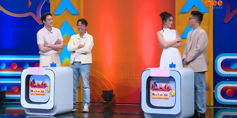 Dù đẹp đôi, Á hậu Hạnh Nguyên và Á vương Minh Toại vẫn không thể về chung đội tại “Úm Ba La Ra Chữ Gì?”